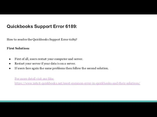 Quickbooks Support Error 6189: How to resolve the Quickbooks Support Error 6189?