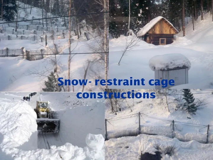 Snow- restraint cage constructions