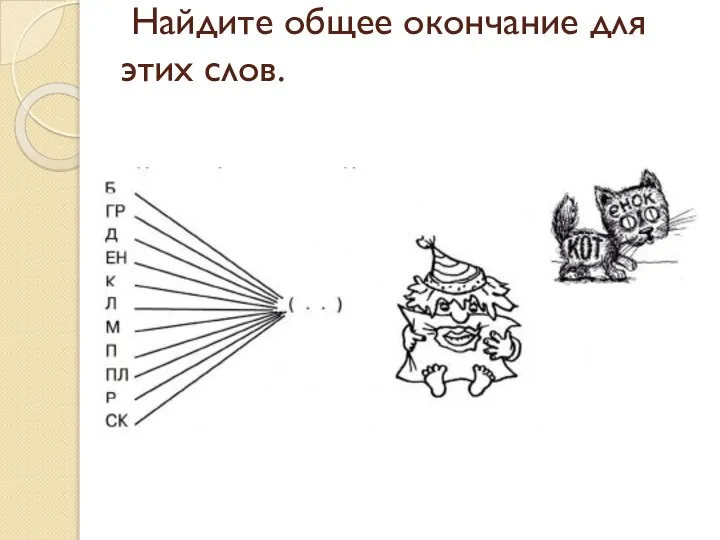 Найдите общее окончание для этих слов.