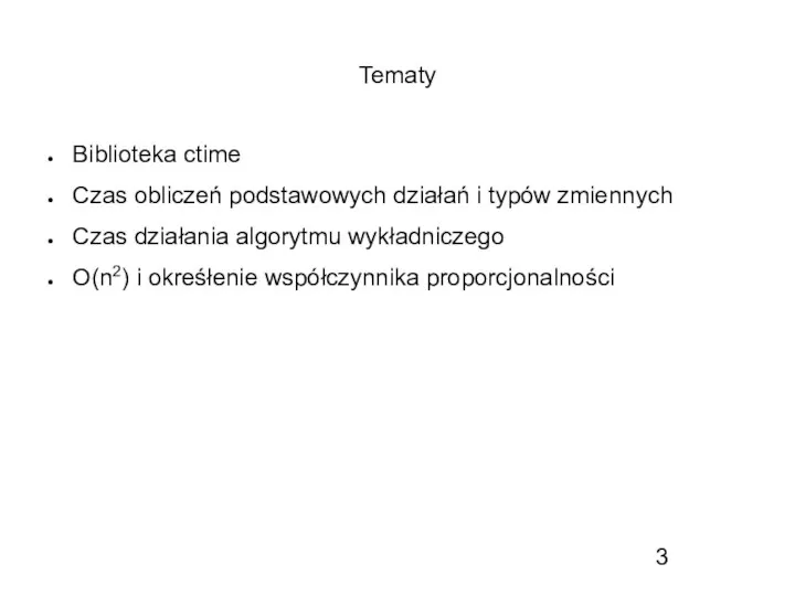 Tematy Biblioteka ctime Czas obliczeń podstawowych działań i typów zmiennych Czas działania