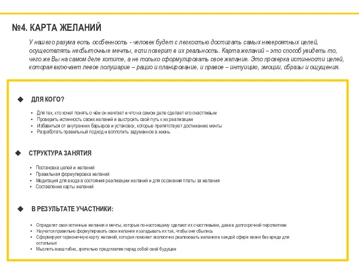 №4. КАРТА ЖЕЛАНИЙ ДЛЯ КОГО? Для тех, кто хочет понять о чём