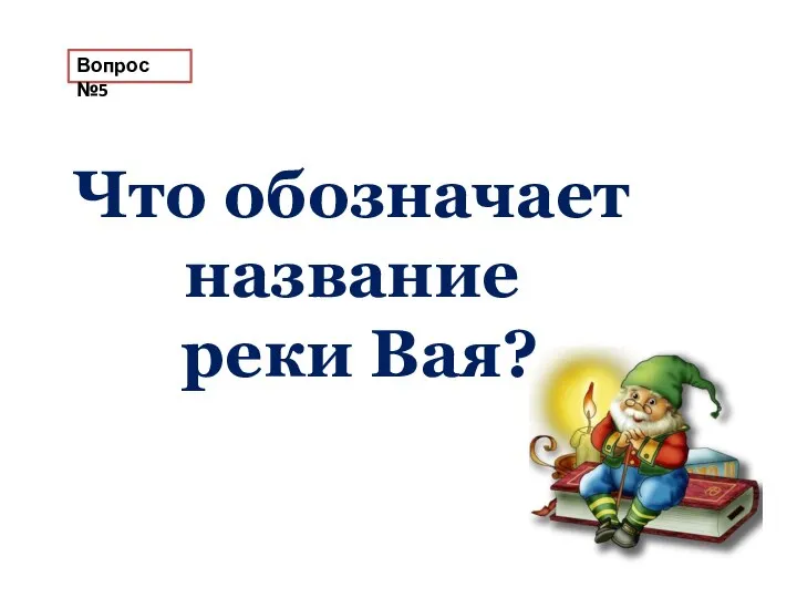 Вопрос №5 Что обозначает название реки Вая?