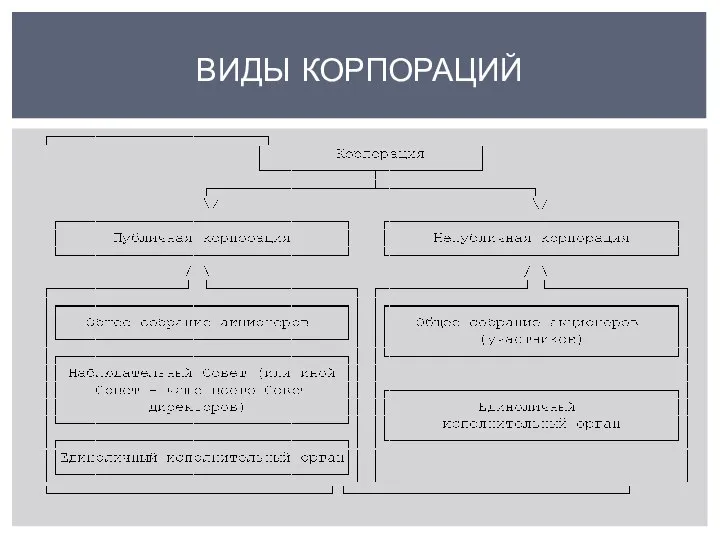 ВИДЫ КОРПОРАЦИЙ