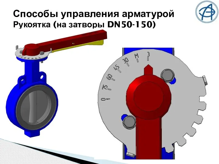 Способы управления арматурой Рукоятка (на затворы DN50-150)