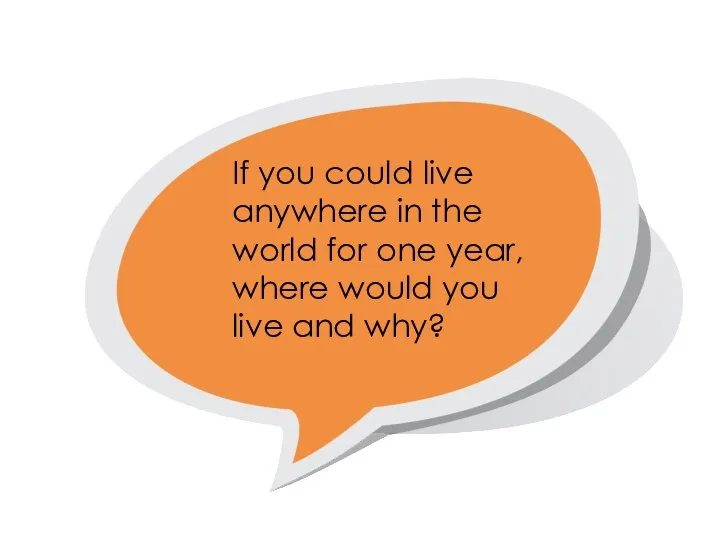 If you could live anywhere in the world for one year, where