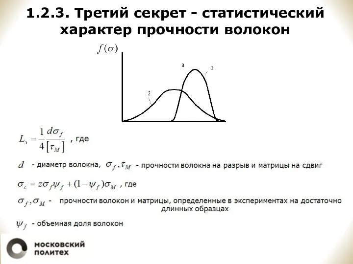 1.2.3. Третий секрет - статистический характер прочности волокон