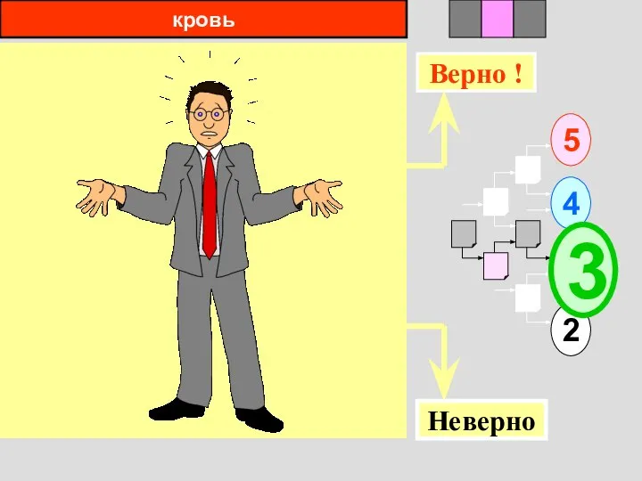 кровь 1 5 2 4 2 3 Верно ! Неверно 3