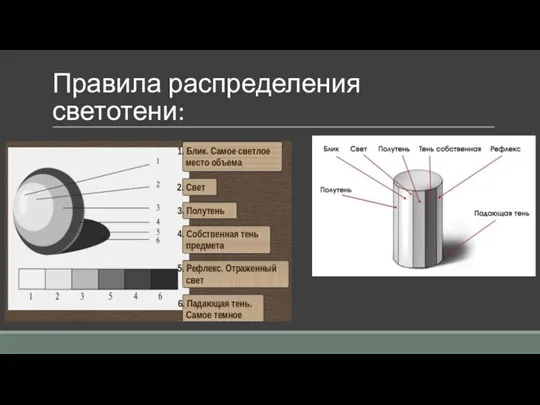 Правила распределения светотени: