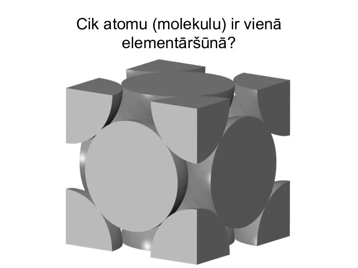 Cik atomu (molekulu) ir vienā elementāršūnā?