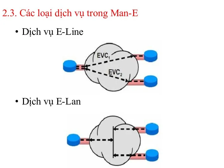 2.3. Các loại dịch vụ trong Man-E Dịch vụ E-Line Dịch vụ E-Lan