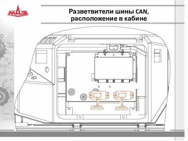 Разветвители шины CAN, расположение в кабине