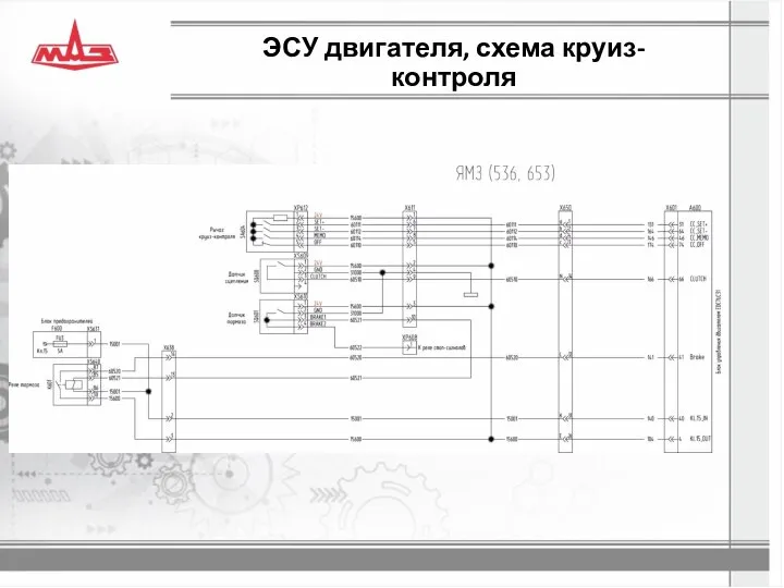 ЭСУ двигателя, схема круиз-контроля