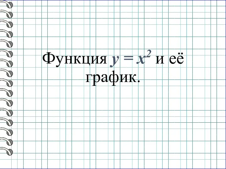 Функция y = x2 и её график.