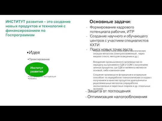 Идея Проектирование Производство Монтаж Обслуживание эксплуатация (сервис) ИНСТИТУТ развития – это создание