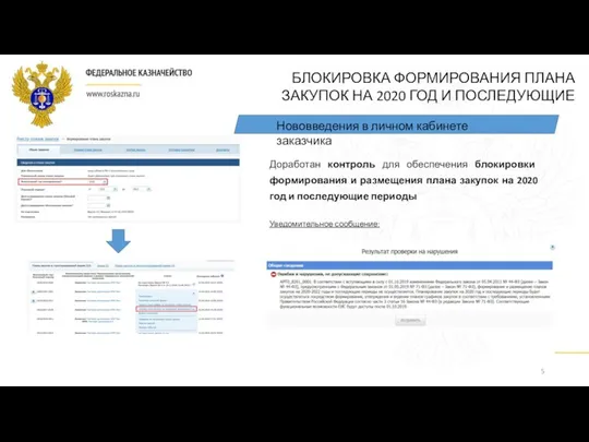 БЛОКИРОВКА ФОРМИРОВАНИЯ ПЛАНА ЗАКУПОК НА 2020 ГОД И ПОСЛЕДУЮЩИЕ Доработан контроль для