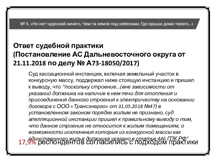 Ответ судебной практики (Постановление АС Дальневосточного округа от 21.11.2018 по делу №