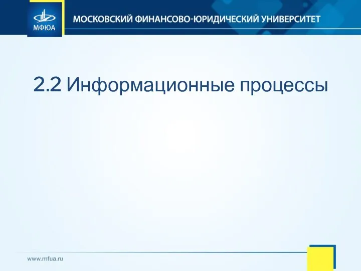 2.2 Информационные процессы