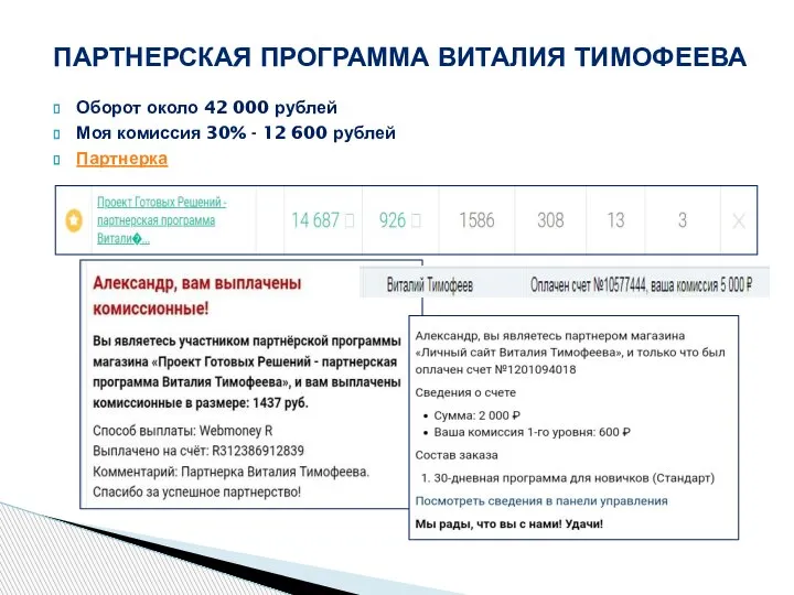 Оборот около 42 000 рублей Моя комиссия 30% - 12 600 рублей