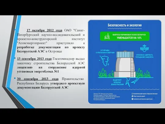 17 октября 2012 года ОАО "Санкт-Петербургский научно-исследовательский и проектно-конструкторский институт "Атомэнергопроект" приступило