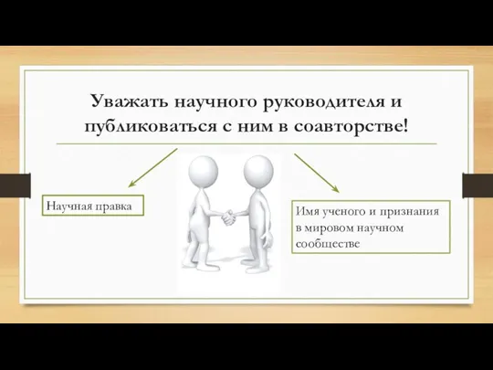 Уважать научного руководителя и публиковаться с ним в соавторстве! Научная правка Имя