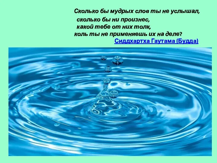 Сколько бы мудрых слов ты не услышал, сколько бы ни произнес, какой