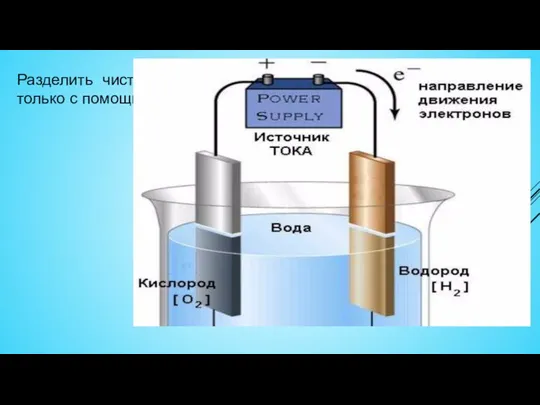 Разделить чистое вещество на отдельные составляющие можно только с помощью химической реакции!