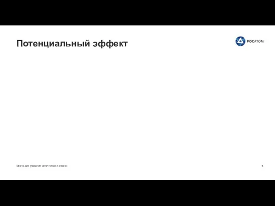 Место для указания источников и сносок Потенциальный эффект