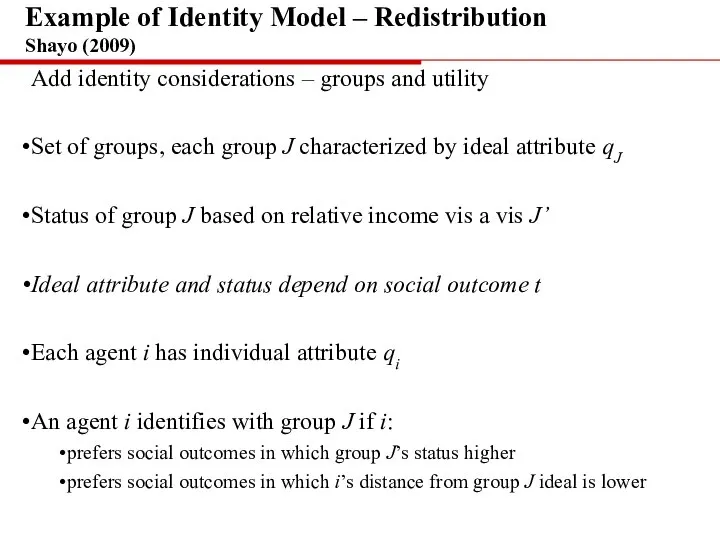 Add identity considerations – groups and utility Set of groups, each group