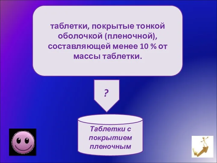 таблетки, покрытые тонкой оболочкой (пленочной), составляющей менее 10 % от массы таблетки.