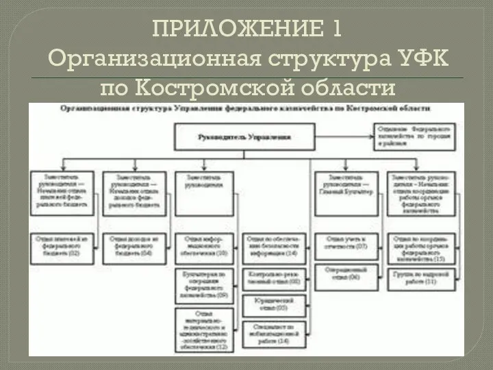 ПРИЛОЖЕНИЕ 1 Организационная структура УФК по Костромской области