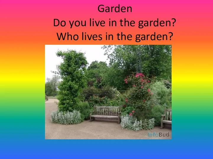 Garden Do you live in the garden? Who lives in the garden?