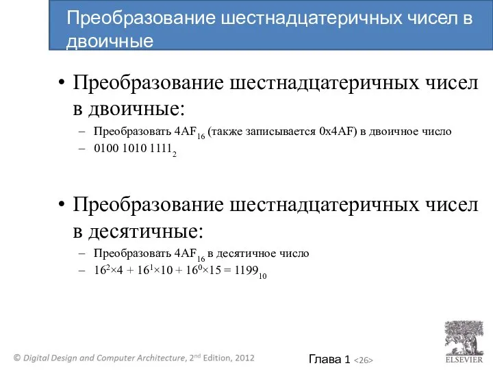 Преобразование шестнадцатеричных чисел в двоичные: Преобразовать 4AF16 (также записывается 0x4AF) в двоичное