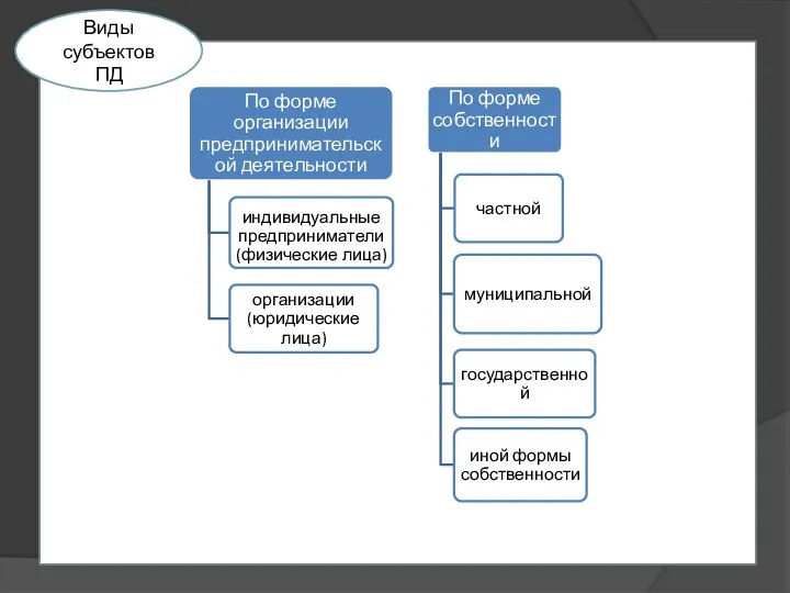Виды субъектов ПД
