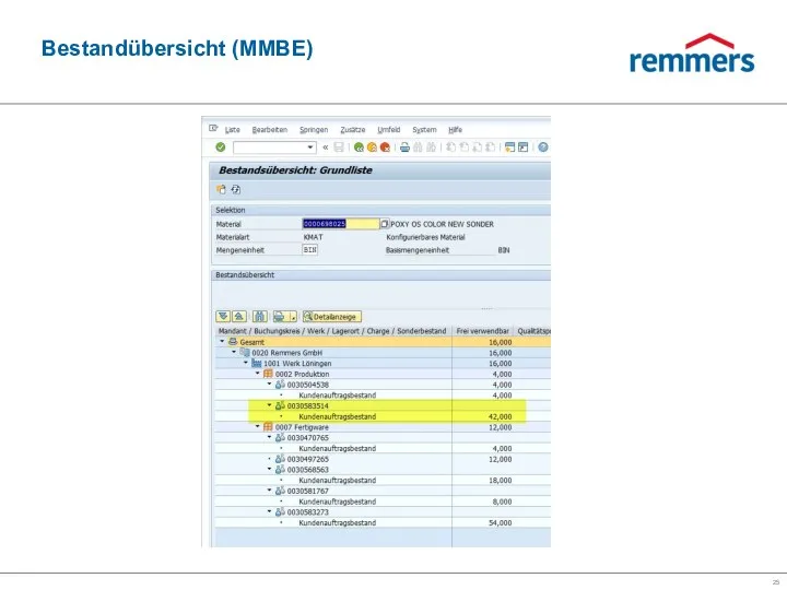 Bestandübersicht (MMBE)