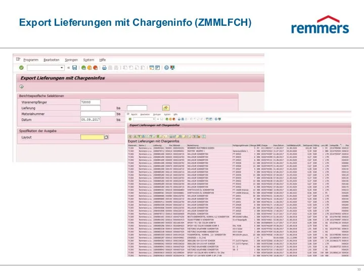 Export Lieferungen mit Chargeninfo (ZMMLFCH)