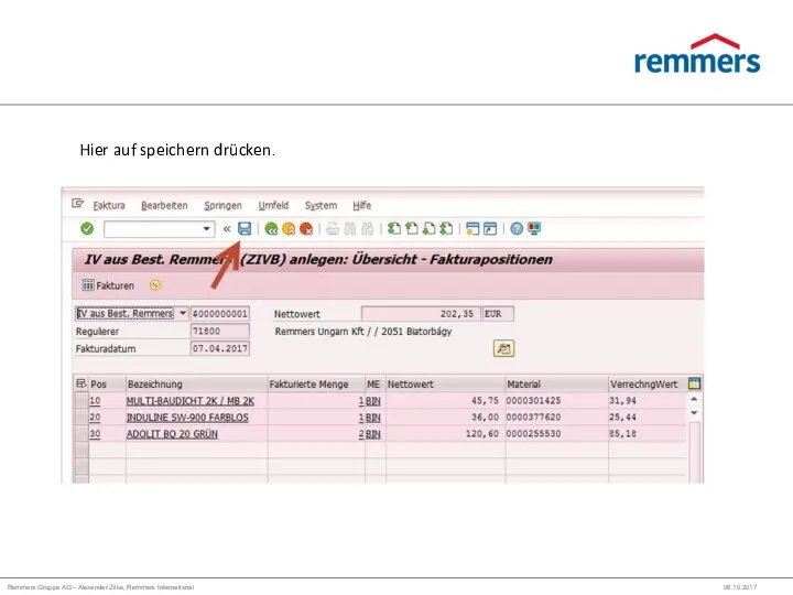 Remmers Gruppe AG – Alexander Zilke, Remmers International 08.10.2017 Hier auf speichern drücken.