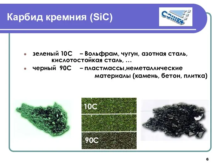 Карбид кремния (SiC) зеленый 10C – Вольфрам, чугун, азотная сталь, кислотостойкая сталь,