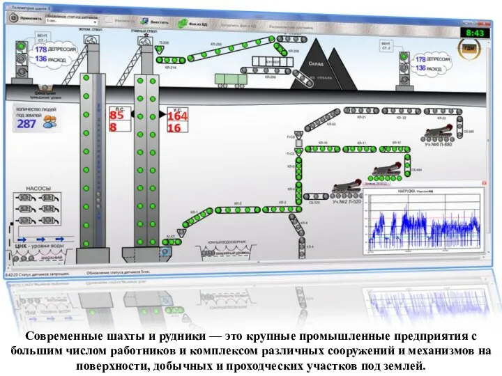 Современные шахты и рудники — это крупные промышленные предприятия с большим числом