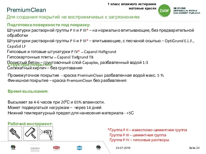 24.07.2019 PremiumClean Для создания покрытий не восприимчивых к загрязнениям 1 класс влажного