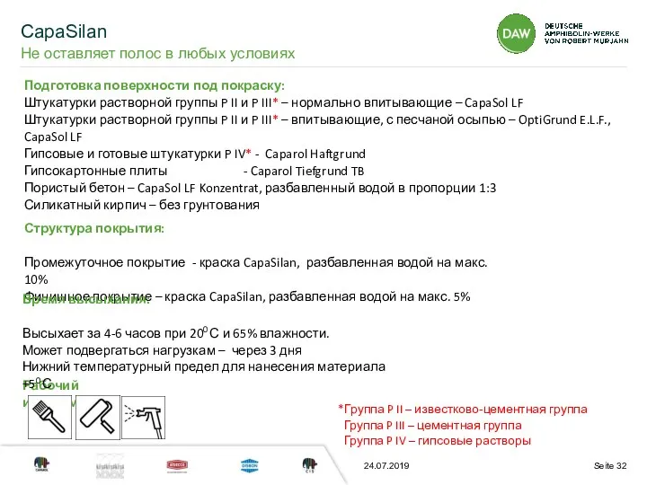 24.07.2019 Подготовка поверхности под покраску: Штукатурки растворной группы P II и P