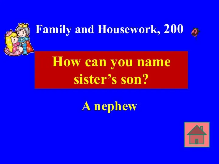Family and Housework, 200 A nephew How can you name sister’s son?