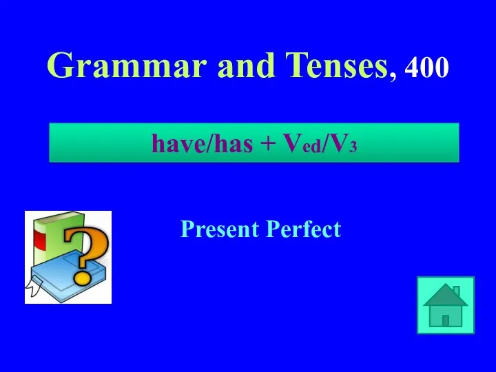 Grammar and Tenses, 400 have/has + Ved/V3 Present Perfect