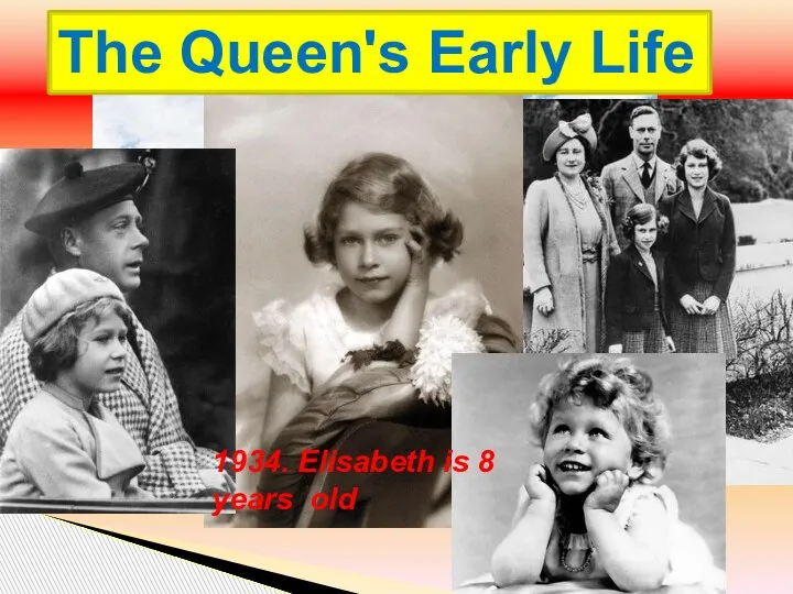 The Queen's Early Life 1934. Elisabeth is 8 years old