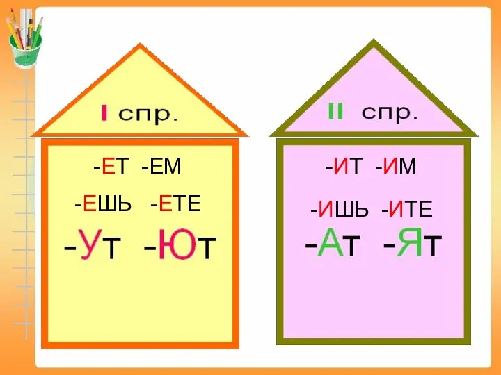 -ЕТ -ЕМ -ЕШЬ -ЕТЕ -ИТ -ИМ -ИШЬ -ИТЕ