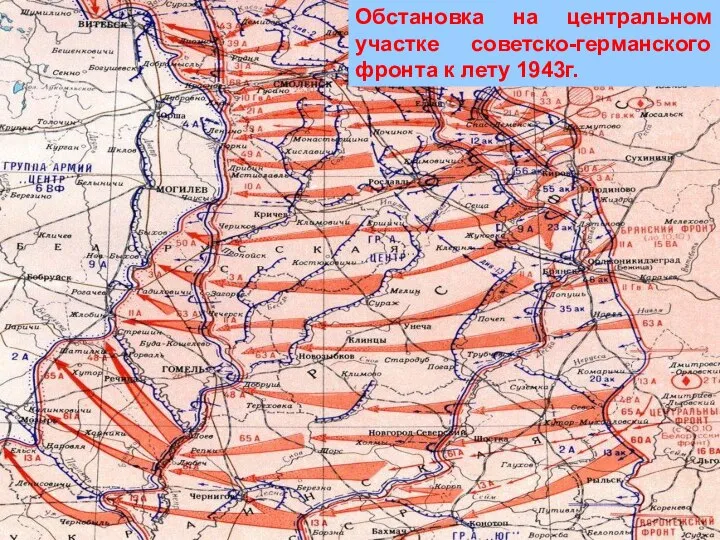 Обстановка на центральном участке советско-германского фронта к лету 1943г.