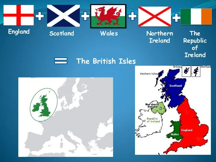 England Scotland Wales The British Isles Northern Ireland The Republic of Ireland