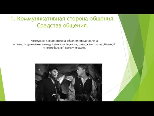 1. Коммуникативная сторона общения. Средства общения. Коммуникативная сторона общения представлена в повести