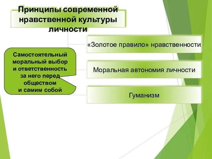 Самостоятельный моральный выбор и ответственность за него перед обществом и самим собой