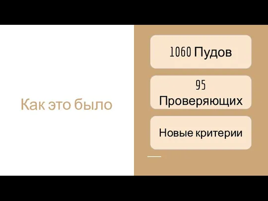 Как это было 1060 Пудов 95 Проверяющих Новые критерии