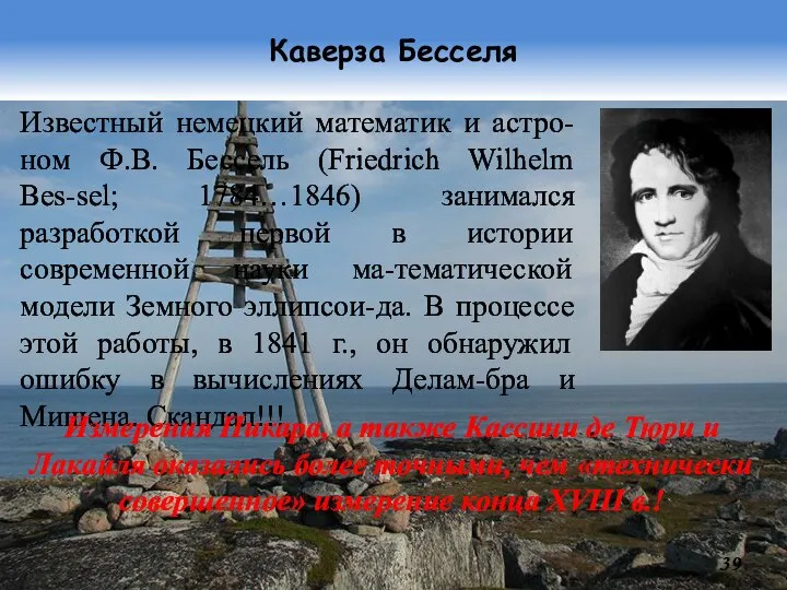 Каверза Бесселя Известный немецкий математик и астро-ном Ф.В. Бессель (Friedrich Wilhelm Bes-sel;